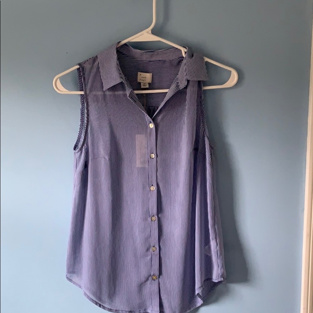 Blue and white striped shirt